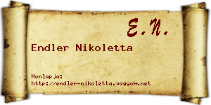 Endler Nikoletta névjegykártya